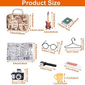 LEZED Jardinage Miniature Mini Maison de Poupée Outils Valise Miniature Dentifrice Brosse à Dents Tasse Appareil Photo Guitar