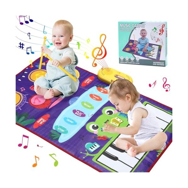 2 en 1 Tapis Musical Bébé,Tapis De Piano&Amp pour Enfants,Tapis De