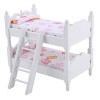 CHICIRIS 1:12 lit de poupée Maison de poupée Mini Meubles Enfants Chambre modèle lit superposé Jouets Fraise Rose