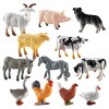 10 Pcs Mini Animaux Forêt Ensemble de Jouets Ferme Jouet Réalistes en Animaux Plastique pour Garçons Filles Enfants, Ours Pol