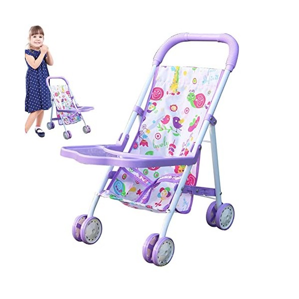 Poussette pour poupées,Poussette de poupée pour Enfant avec Panier inférieur - Poussette Jouet pour Filles pour Une Utilisati