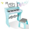 deAO Piano Enfant pour Filles,Jouets De Clavier De Piano Musical Enfant ,Jouet Piano Électronique avec Tabouret Et Microphone