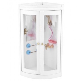 zlsadon Salle De Douche pour Maison De Poupée, Mini Accessoire De Maison De Poupée en Bois 1:12, Modèle De Salle De Bain pour