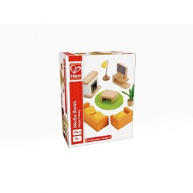 Jouet Hape - Salon Multimédia Hape pour Salon de Maison de Poupée - Meubles Maison de Poupée et Accessoires pour Salon en Boi