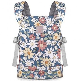 GAGAKU Porte-bébé Annabell pour poupées - Porte-bébé - 43 cm - Accessoire de poupée - Gris - Marguerites souriantes