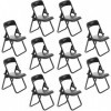 MAGICLULU Lot de 10 mini chaises pliantes miniatures pour maison de poupée - Support de téléphone - En plastique - Modèle pou