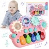 Jouet Musical Piano pour Bébé, Piano Musical Jouet Bébé, Jouets de Clavier de Piano avec Lumière, Jouet Instrument de Musique