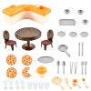 Meubles et Accessoires Poupée, 38 Pièces Accessoires de Cuisine Miniature, Doll House Mini Furniture, Maison de poupée, Meubl