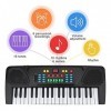 Clavier électronique pour enfants, piano électronique à 37 touches avec microphone, mini clavier numérique, piano musical, jo