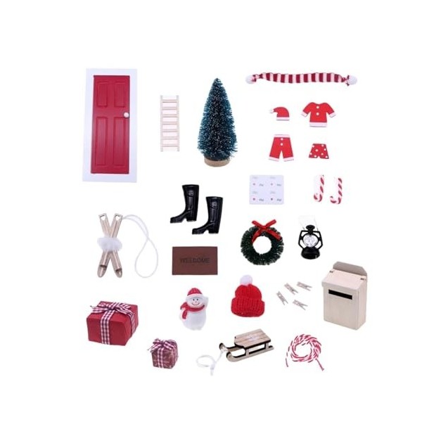 Colcolo Accessoires de noël pour Maison de poupée, échelle 1:12, Meubles de Maison de poupée, Cadeaux de fête de Vacances Tra