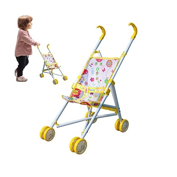 Poussette pour poupées,Poussette de poupée pour Enfant avec Panier inférieur - Poussette Jouet pour Filles pour Une Utilisati