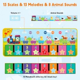 Tapis de piano pour bébé, tapis de jeu musical pour enfants avec 34 sons de musique