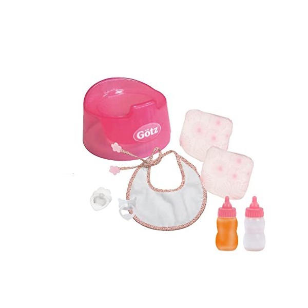 Götz 3401935 Set Basic Care pour poupons - Set déquipement de Base et daccessoires 8 pièces pour Les poupées de Tailles S 