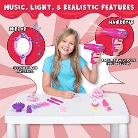 JOYIN Jouet de Beauté Mode Salon Mignon pour Petites Filles Poupée Kit Semblant Jouer Ensemble avec Jouet Sèche-Cheveux, Miro