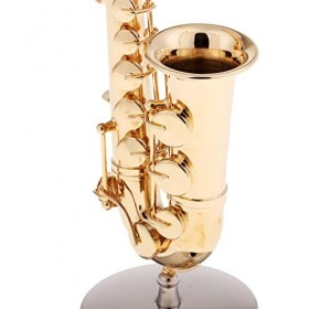 F Fityle Mini modèle de Saxophone avec Accessoire de décor de Maison de poupée pour Figurines daction de Maison de poupée