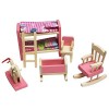 Uposao Jouet en Bois Meubles pour Maison de Poupée - Ensemble de Mobiliers de Chambre des Enfants Miniature Enfant Jouets Cad