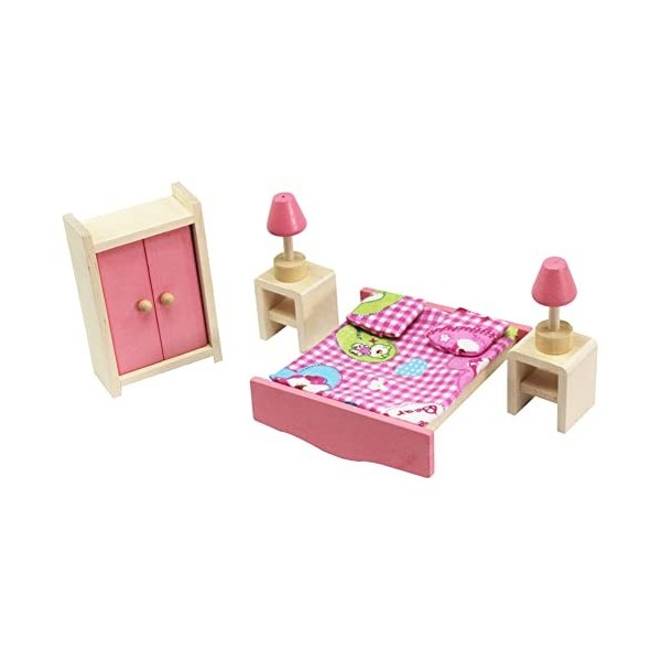 Uposao Jouet en Bois Meubles pour Maison de Poupée - Ensemble de Mobiliers de Chambre des Enfants Miniature Enfant Jouets Cad