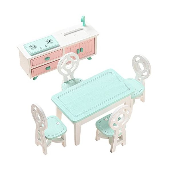 Uposao Jouet en Bois Meubles pour Maison de Poupée - Ensemble de Mobiliers de Chambre des Enfants Miniature Enfant Jouets Cad