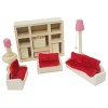 Uposao Jouet en Bois Meubles pour Maison de Poupée - Ensemble de Mobiliers de Chambre des Enfants Miniature Enfant Jouets Cad