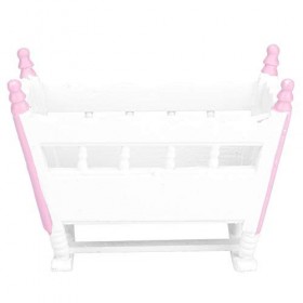 Accessoires de Maison de poupée Playhouse Faits de Bois Mobilier Miniature pour bébé, Berceau Compatible avec poupée à léche