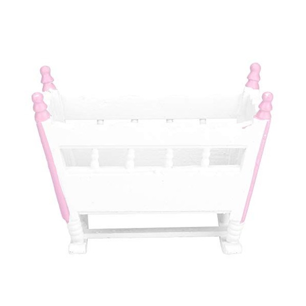 Accessoires de Maison de poupée Playhouse Faits de Bois Mobilier Miniature pour bébé, Berceau Compatible avec poupée à léche