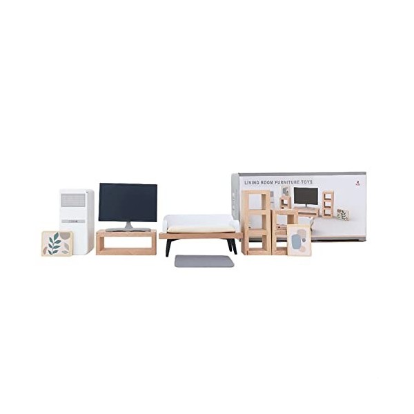 LICHENGTAI Kit de Meubles de Maison de poupées en Bois, Miniature Maison de poupées Accessoires de Meubles y Compris la Cuisi