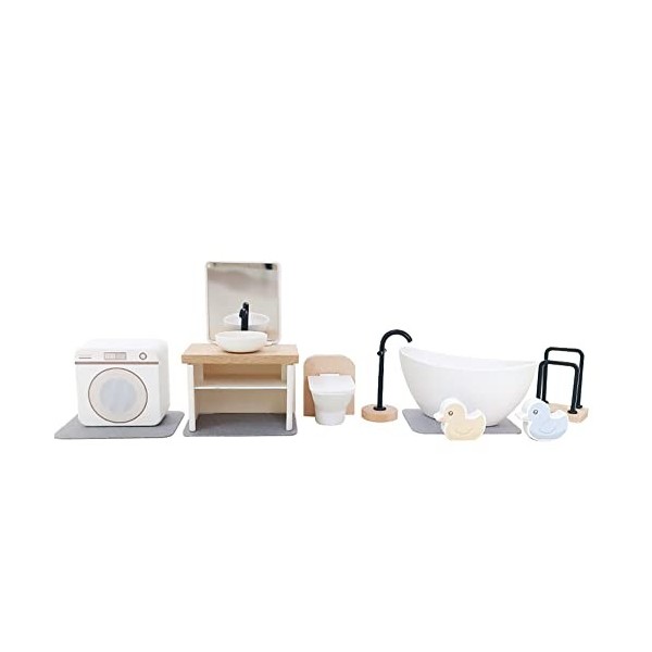 LICHENGTAI Kit de Meubles de Maison de poupées en Bois, Miniature Maison de poupées Accessoires de Meubles y Compris la Cuisi