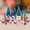 F Fityle Mini Arbre de noël Bonhomme de Neige, Ensemble daccessoires de noël pour Maison de poupée 1/12, Ensemble dornement