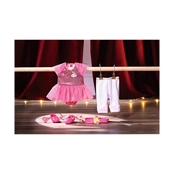 Baby born Deluxe Tenue de Ballerine 834176 - Accessoires pour les poupées qui mesurent jusqu’à 43 cm - Contient 1 robe avec t