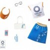 Barbie Sport Kit vêtements Tokyo 2020, une tenue pour poupée composée dun tee-shirt, une jupe et 6 accessoires, jouet pour e