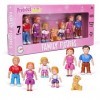 Playkidz Figurines Familiales–7 Petits Personnages Pour Jouer À La Maison De Poupée, Comprenant Les Parents, Les Frères Et Sœ