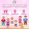 Playkidz Figurines Familiales–7 Petits Personnages Pour Jouer À La Maison De Poupée, Comprenant Les Parents, Les Frères Et Sœ