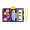 Tapis Musical 2 en 1 pour Les Tout-Petits de 1 à 3 Ans, Clavier de Piano et Tapis de Batterie avec 2 Baguettes de Batterie, T