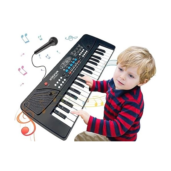 Piano pour Enfants, 37 Touches Clavier électronique de Piano Jouets avec  Microphone pour Enfants Garçon Filles Cadeau Piano Clavier éducatif  Convient