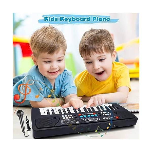 Clavier de piano pour enfants, piano pour enfants avec microphone claviers  électroniques portables pour débutants 37 touches jouet musical pour 3/4/5/6/7  ans filles garçons