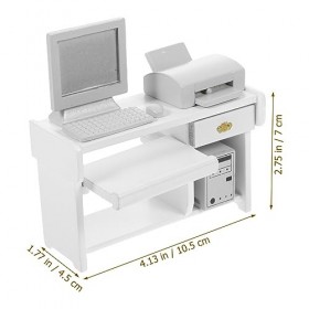 NUOBESTY Simulation Dordinateur Miniature Mobilier De Bureau Accessoires De Maison De Poupée Mini Chaise De Bureau Modèle De