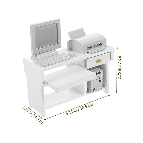 NUOBESTY Simulation Dordinateur Miniature Mobilier De Bureau Accessoires De Maison De Poupée Mini Chaise De Bureau Modèle De
