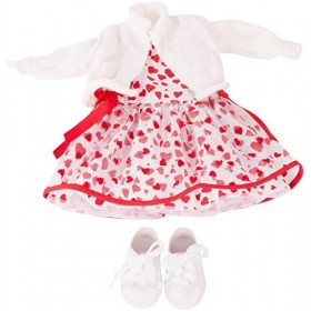 Götz 3403033 Ensemble Cœurs - Vêtements pour poupées de T. XL - Set de 4&nbsp;vêtements et Accessoires pour poupées de 45 - 50&nbsp;cm
