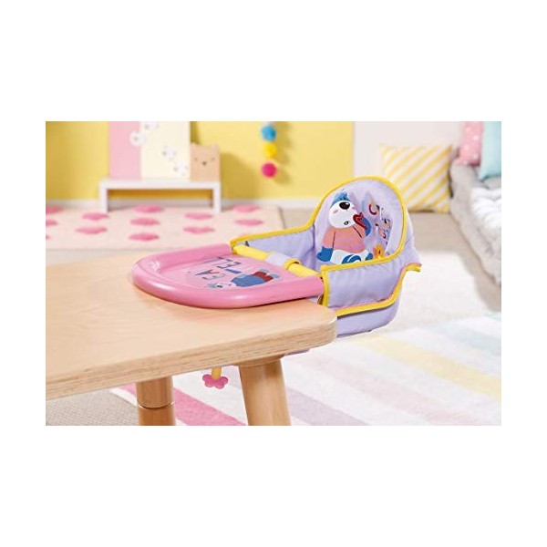 BABY born Table Repas pour Poupée de 43 cm - Dotée dun Plateau à Imprimé Animal Intégré - pour les Petites Mains, Jeu Créati