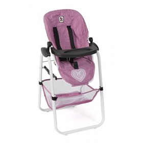 Bayer Chic 2000 - Chaise Haute pour poupée, Chaise Haute pour poupée, Accessoire de poupée, Jeans Rose 655-62, Petite Taille