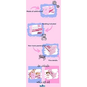 Leomark Berceau en Bois Classique, lit pour la poupée, Accessoire pour Les poupées, Mobilier De Poupée, Berceau à Bascule