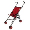 The New York Doll Collection Premier Poussette Couleur matelassée Rouge pour poupées 18 Pouces / 46 cm - Plis Rangement - Cad