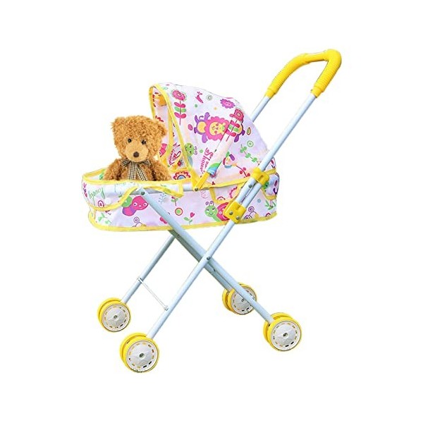 Poussette de poupée,Poussette de poupée pour Enfant Facile à Plier - Accessoires de poupée pour Fille à partir de 3 Ans Acces