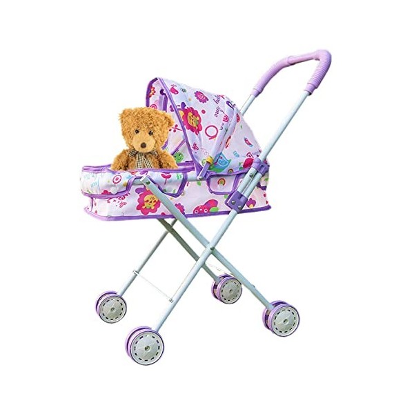 Poussette de poupée,Poussette de poupée pour Enfant Facile à Plier - Accessoires de poupée pour Fille à partir de 3 Ans Acces