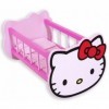 GEN Berceau Rose en Bois Hello Kitty 44,5x29x25cm - pour Poupon et Poupee - Accessoire