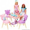 Barbie Coffret Heure du Goûter Ma Première avec Chariot de Desserts, 18 Accessoires et 2 Peluches, Jouet Enfant, Dès 3 Ans, H