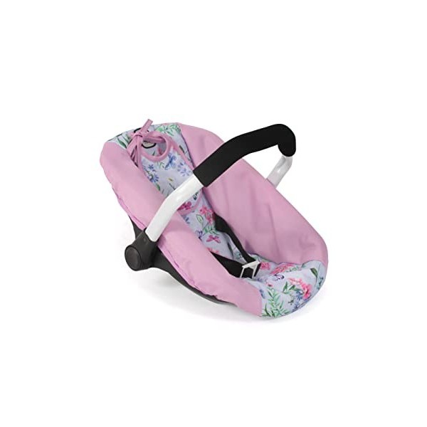 Bayer Chic 2000 - Siège Auto pour poupées bébé - Porte-poupée - Accessoires pour poupée - Fleurs - Rose