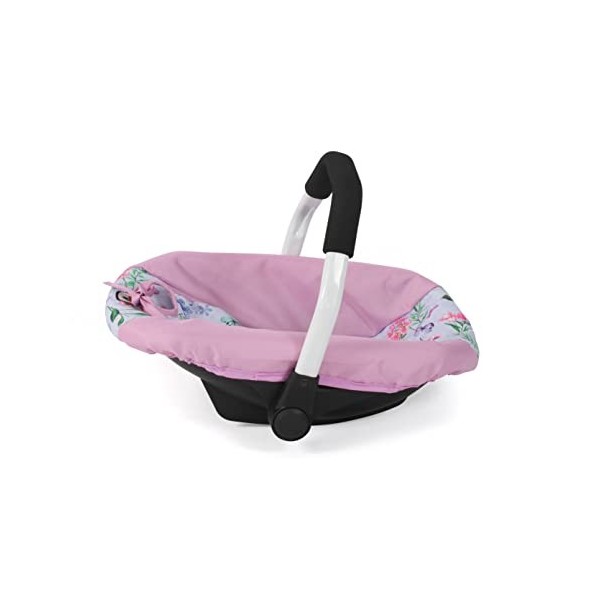 Bayer Chic 2000 - Siège Auto pour poupées bébé - Porte-poupée - Accessoires pour poupée - Fleurs - Rose