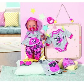 Zapf Creation Baby Born Deluxe Ma première Tenue, poupées de 43 cm, Contient 1 Poncho, 1 Body, 1 tétine & + - pour Les Petite