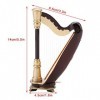 Mini Harpe en Bois, Ornements Dinstruments de Harpe Miniatures en Bois avec Boîte de Rangement pour Accessoires de Maison de